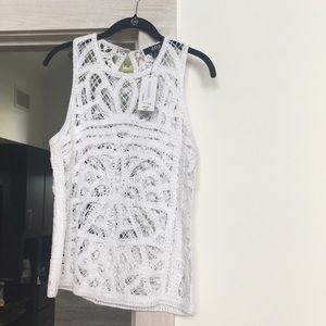 White crocheted top
